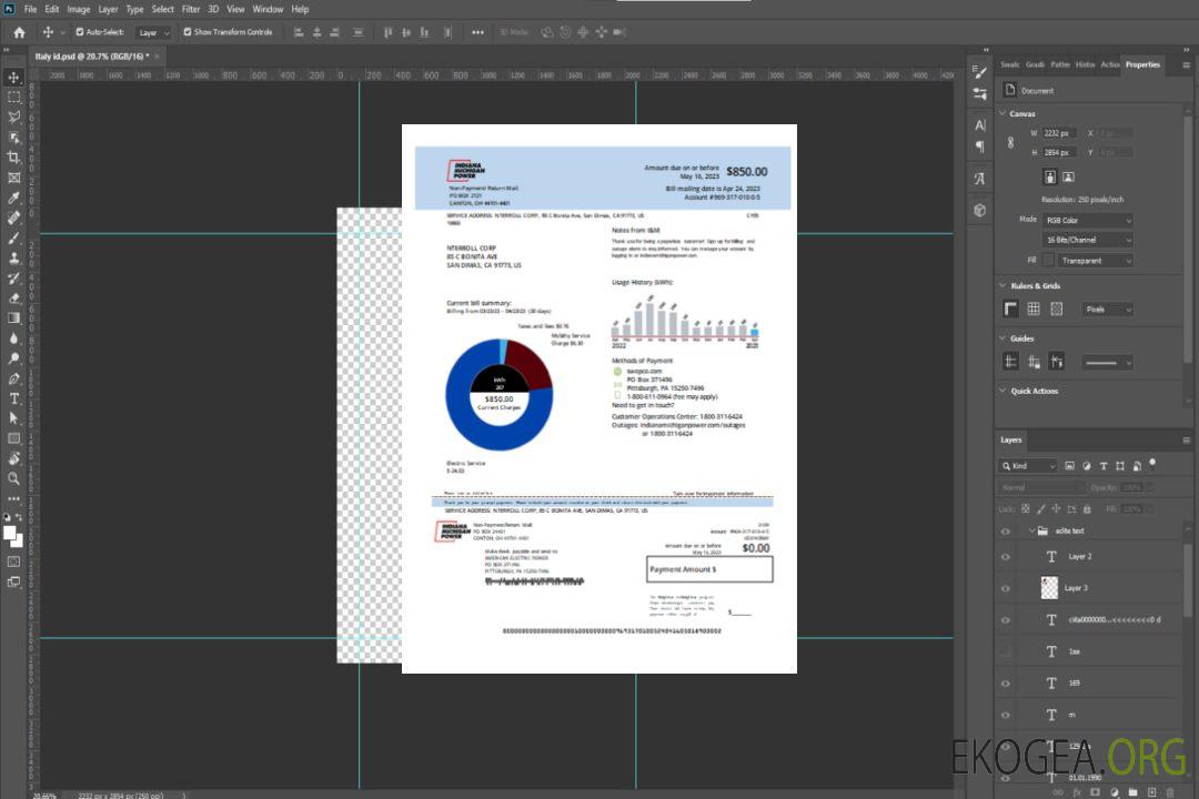Facture commerciale du service public d'électricité de l'Indiana, SCR template Facture commerciale du service public d'électricité de l'Indiana, SCR template